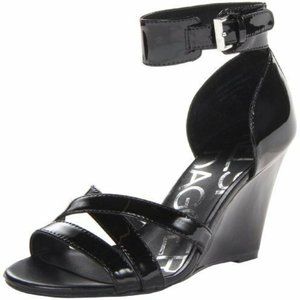 Brand New Kelsi Dagger Black Wedge Sandal 8.5